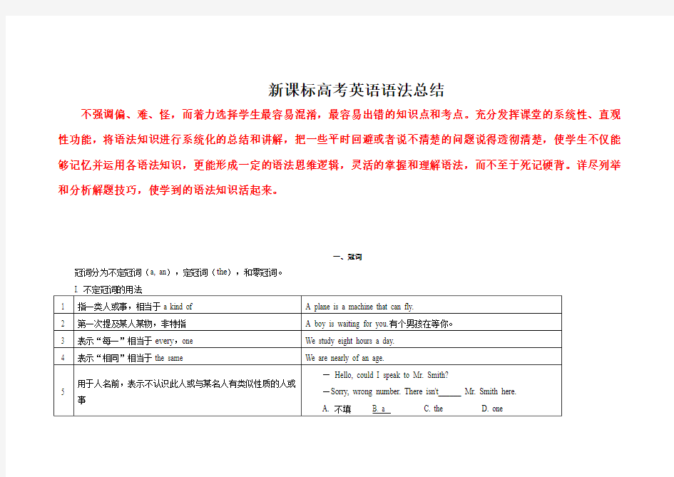 ★★★新课标高考英语语法总结 精华版高考必备 提升八十分 57页