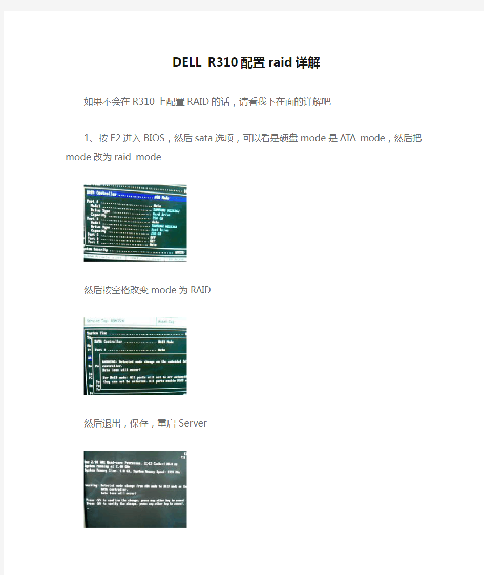 DELL R310配置raid详解