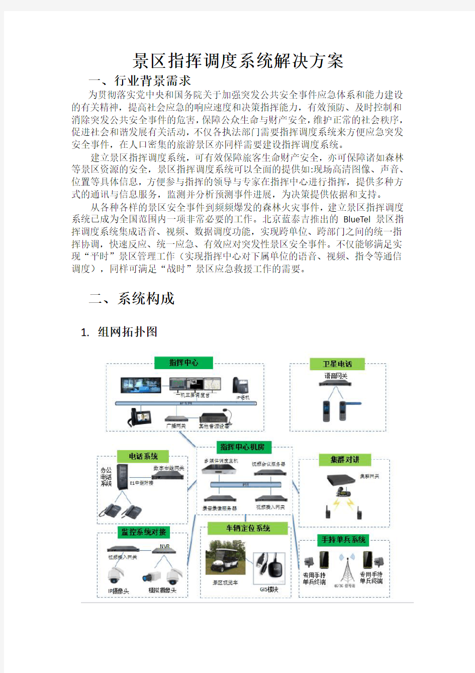 景区指挥调度系统解决方案