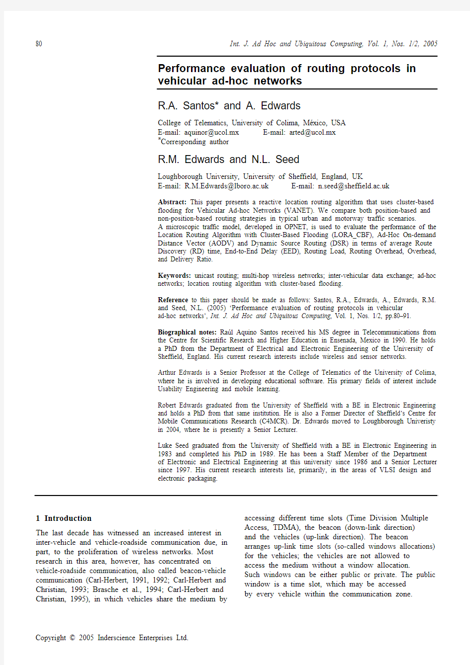 Performance evaluation of routing protocols in  vehicular ad-hoc networks