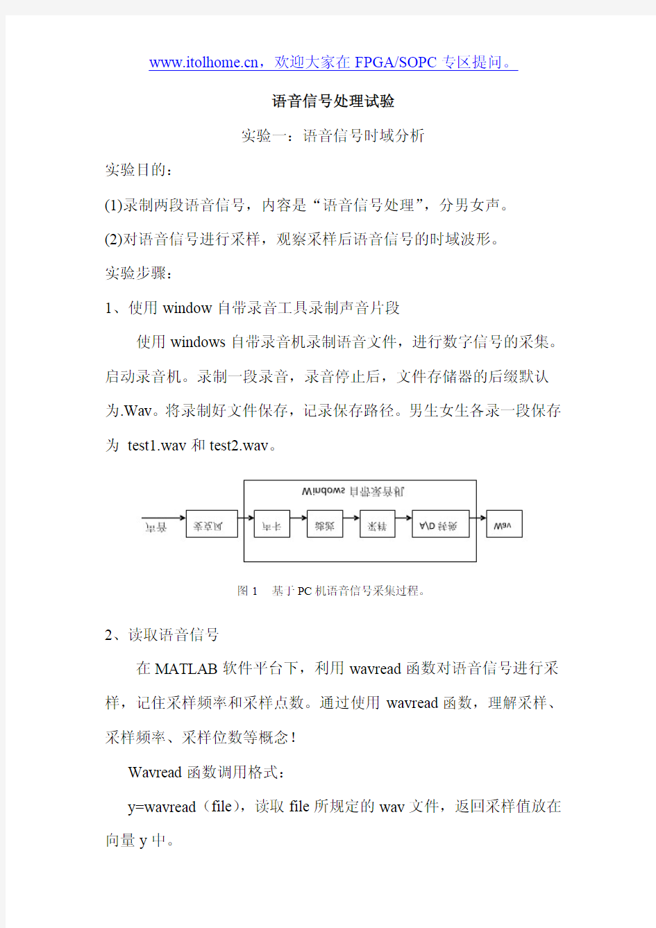 语音信号处理试验教程