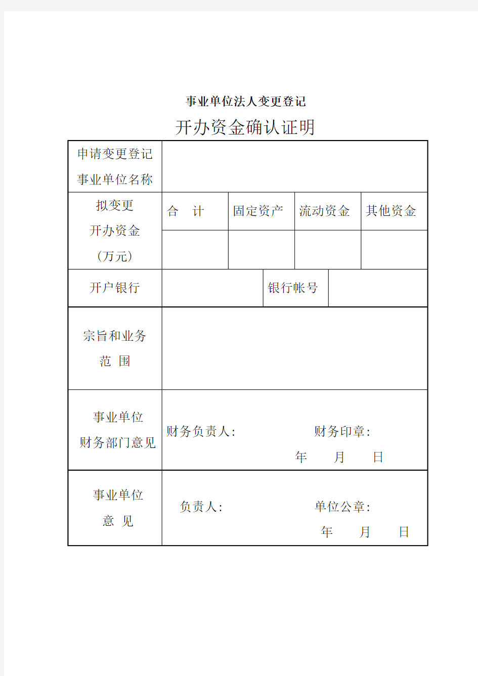 事业单位法人变更登记