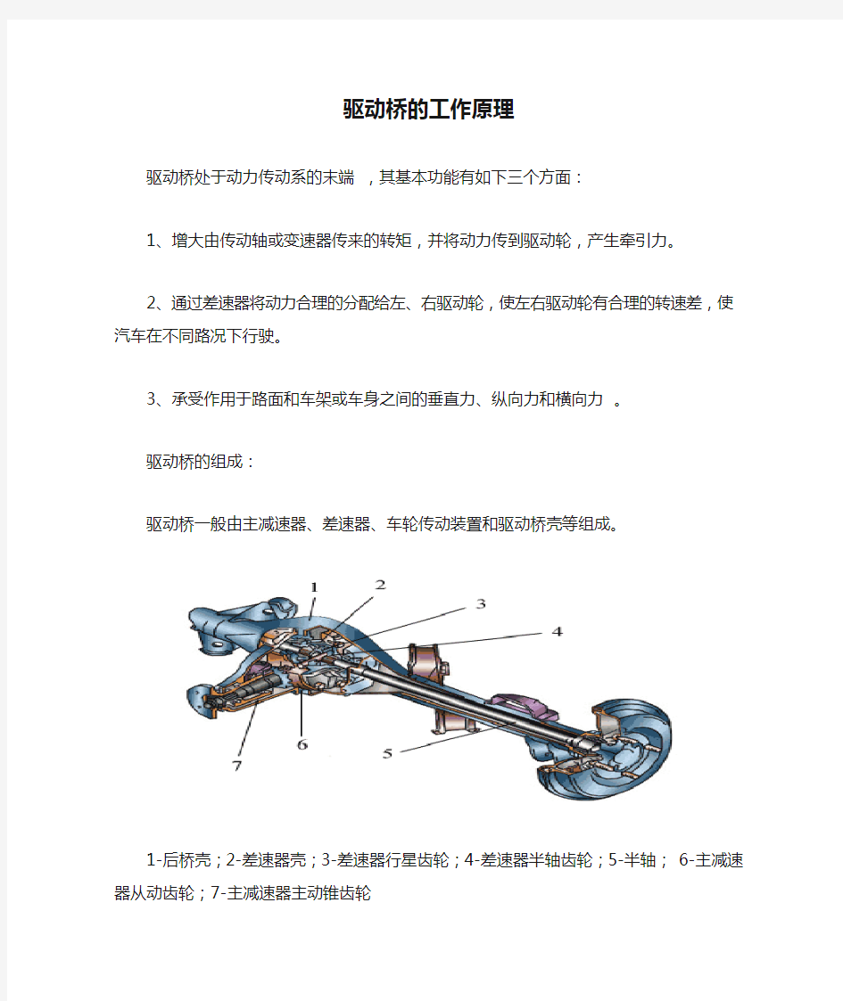 驱动桥的工作原理