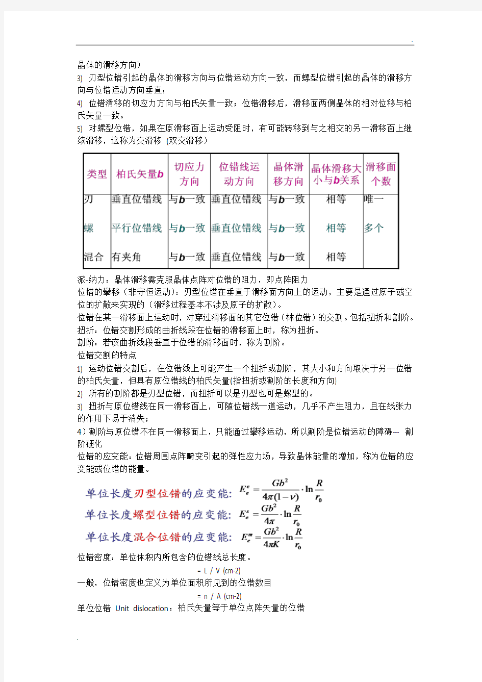 材料科学基础基本概念和名词解释