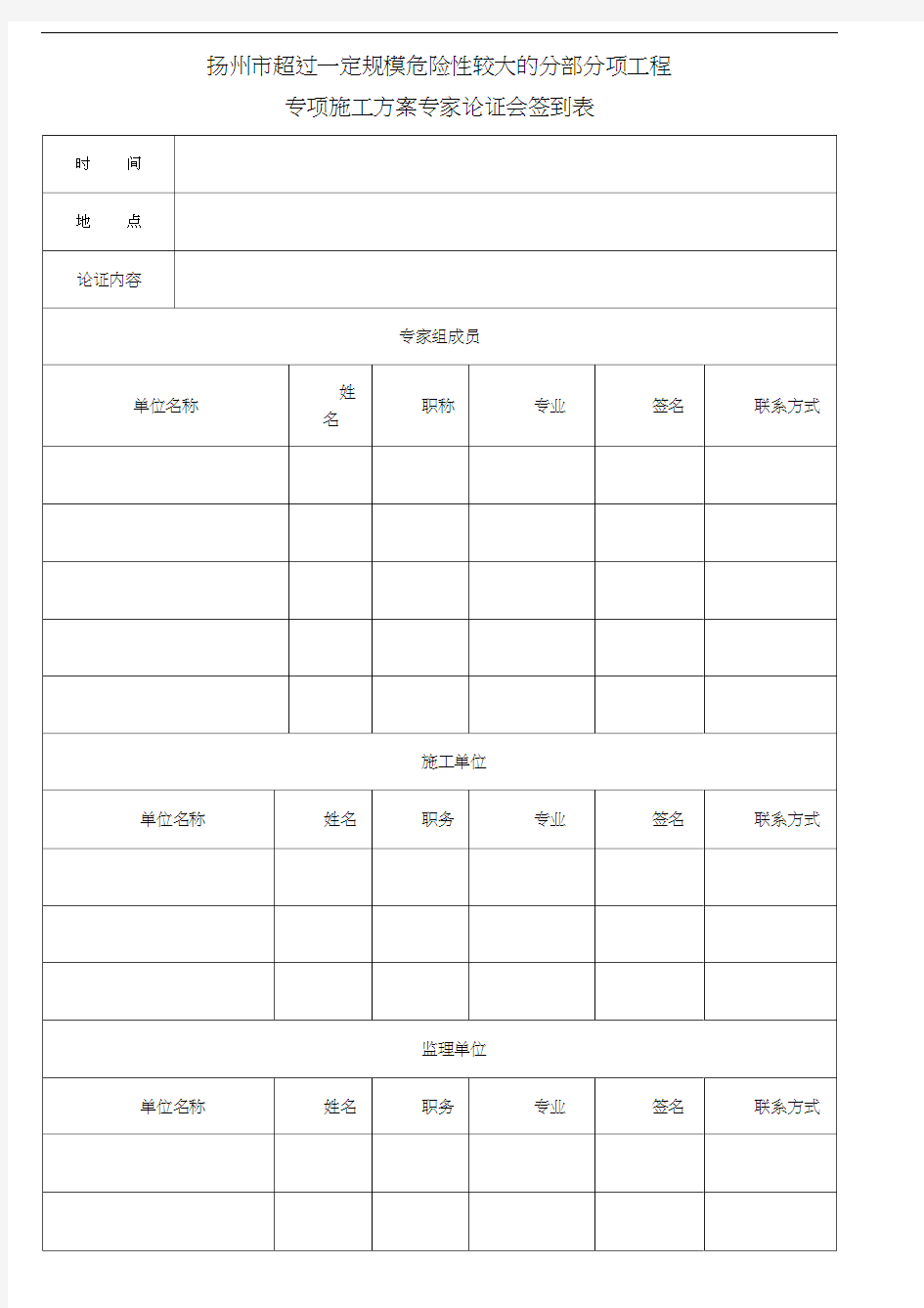 施工方案专家评审模板