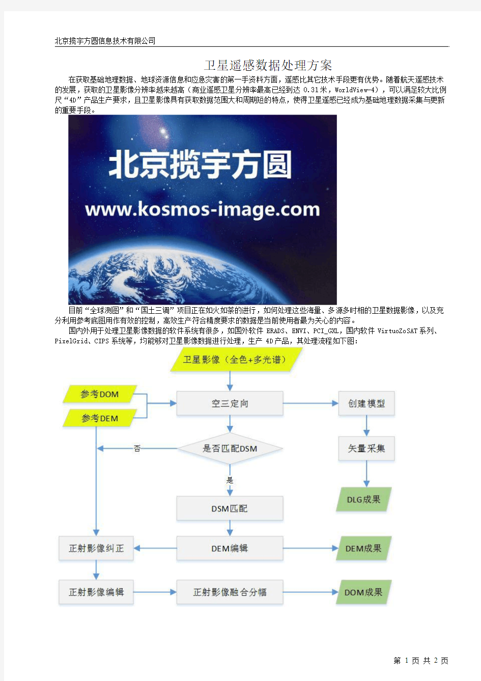 卫星遥感数据处理方案