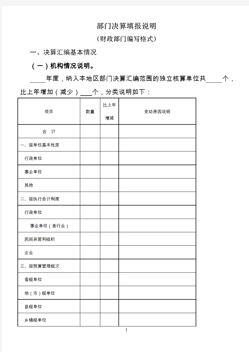 2017年度部门决算报表填报说明---财政资料