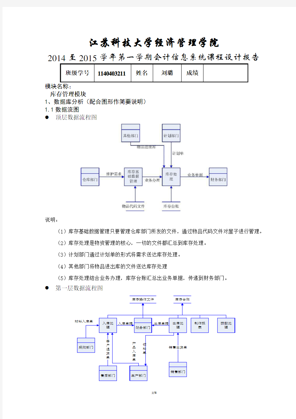 课程设计(会计信息系统课程设计参考模板6)