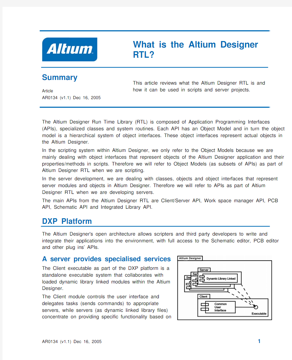 AR0134 What is the Altium Designer RTL