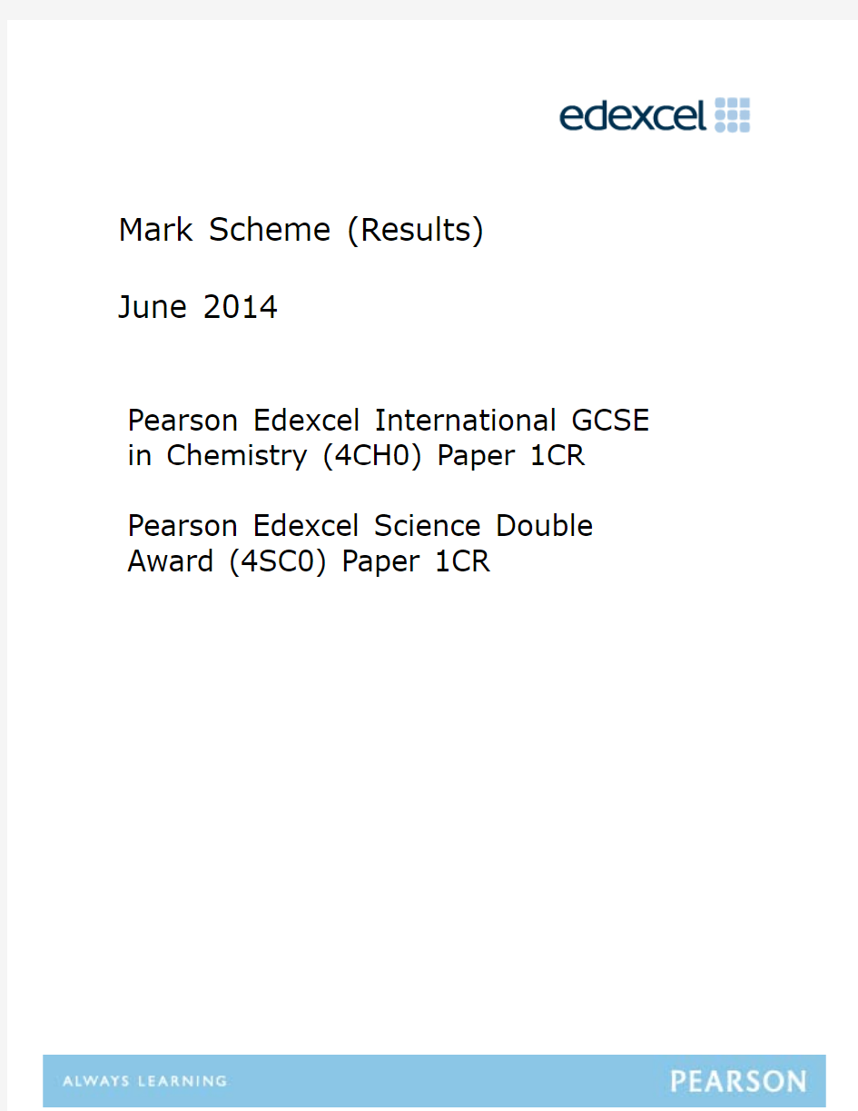 Mark-scheme-Paper-1CR-June-2014