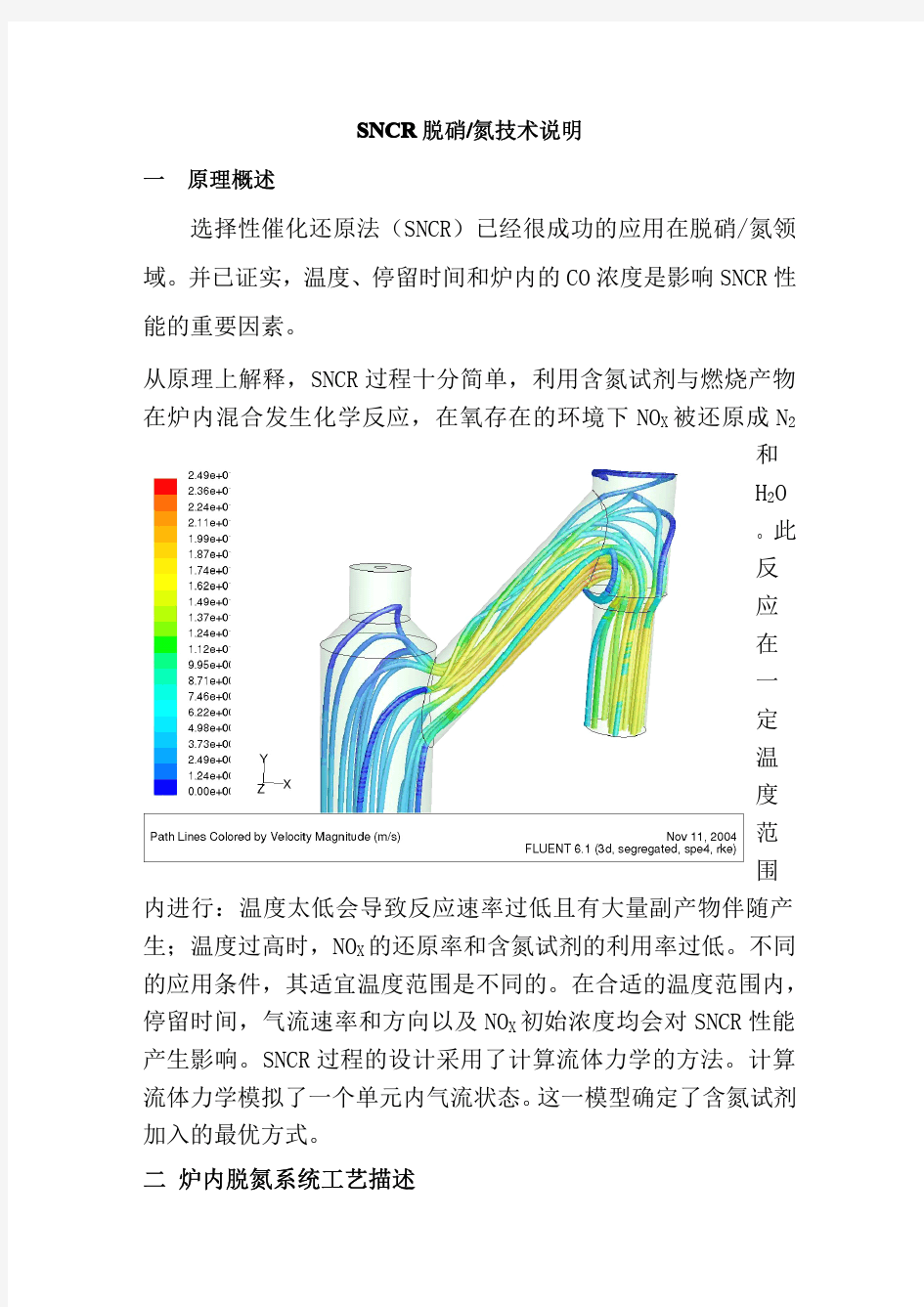 SNCR脱硝(氮)技术说明