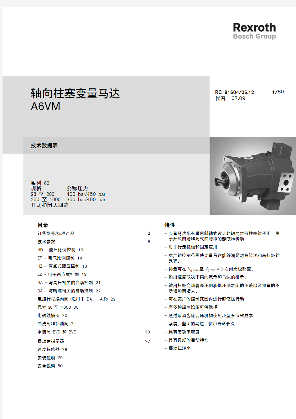 A6VM马达样本 中文