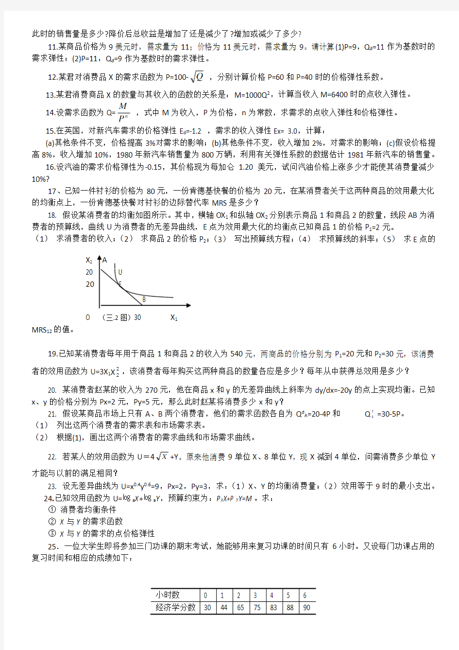 微观经济学试题及答案及详解