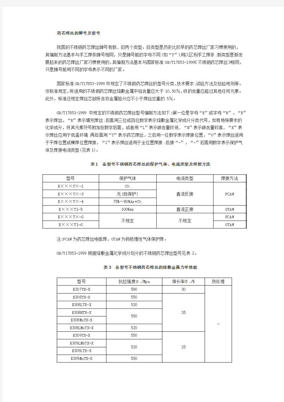 焊丝牌号型号对比