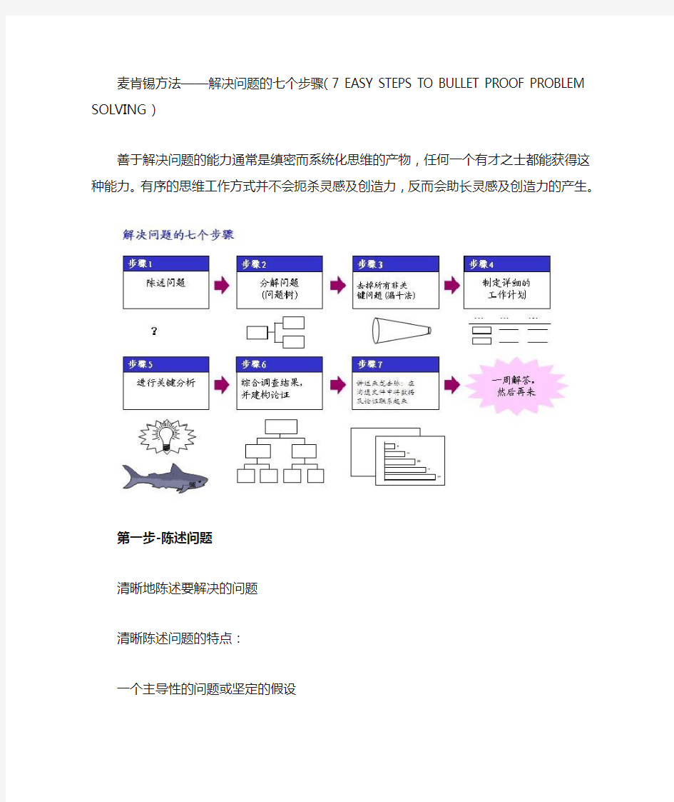 麦肯锡方法——解决问题的七个步骤