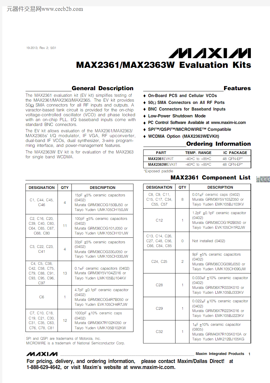 MAX2363WEVKIT中文资料