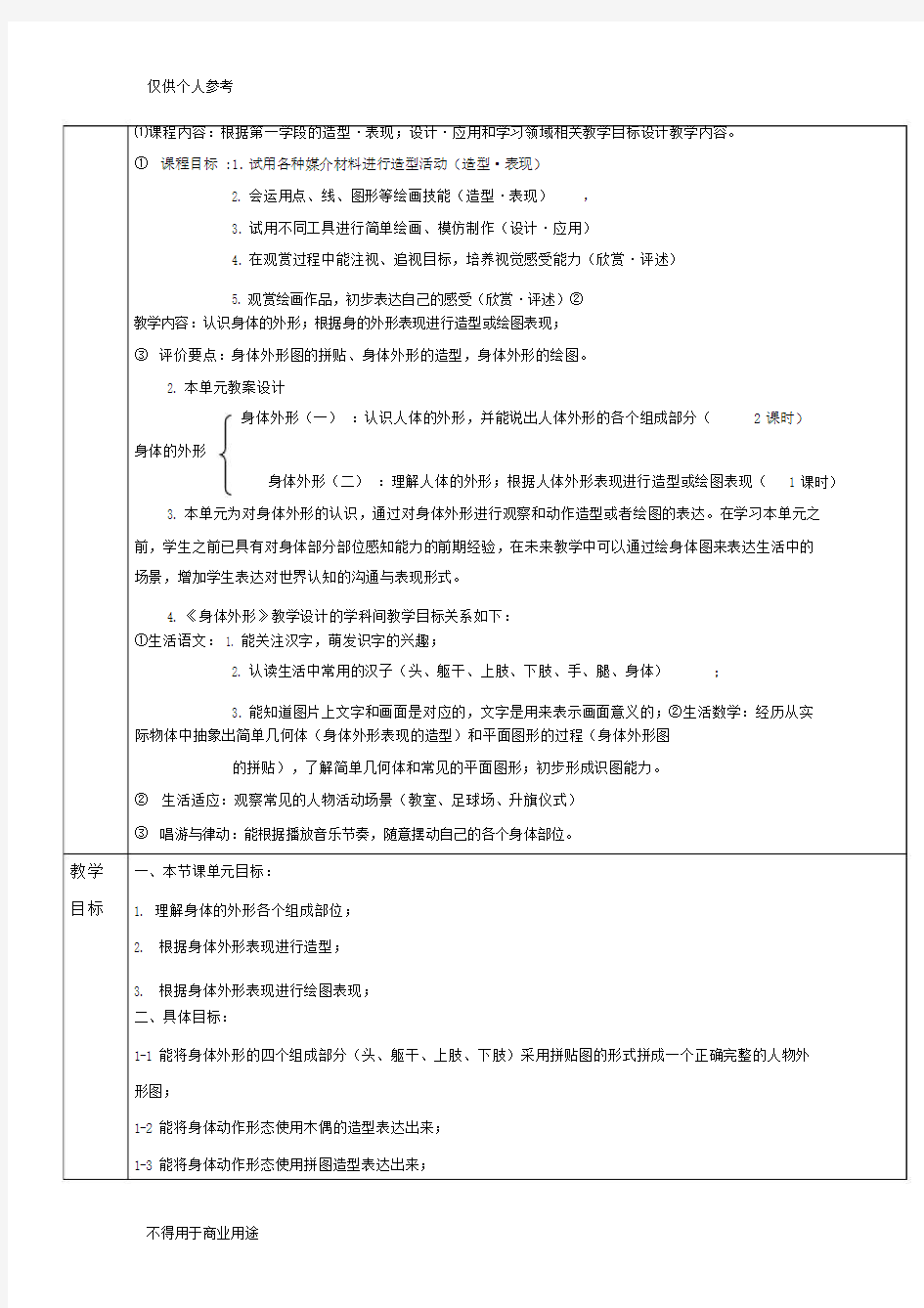 培智绘画与手工身体外形优选教案.doc