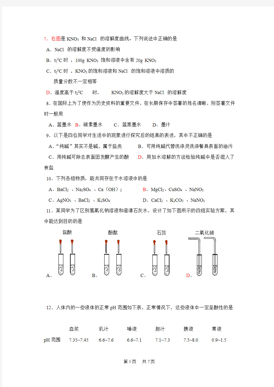 2020年广东省揭阳市中考化学试题(有答案)