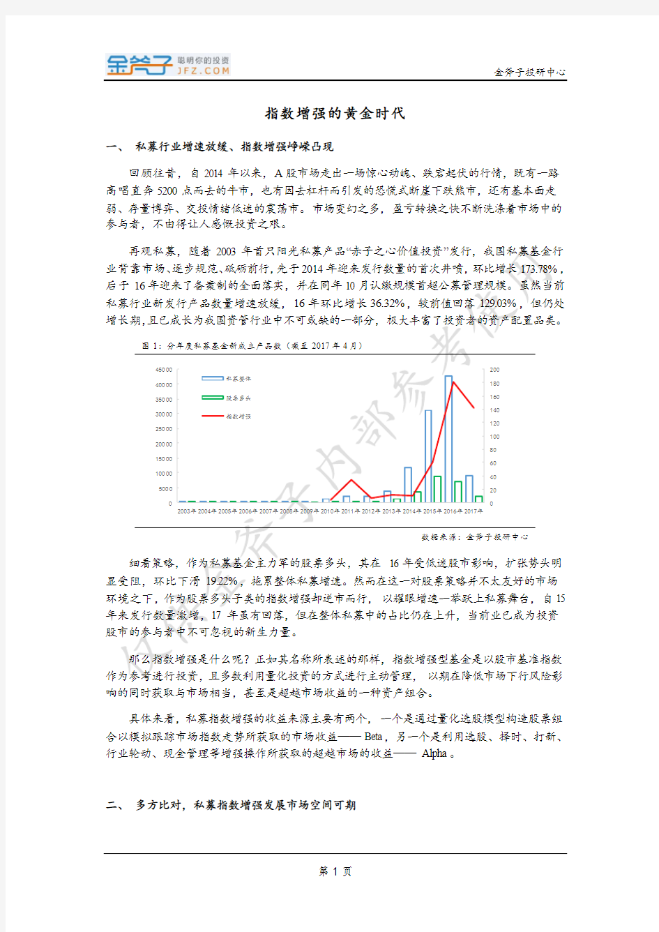 私募专题研究：指数增强的黄金时代