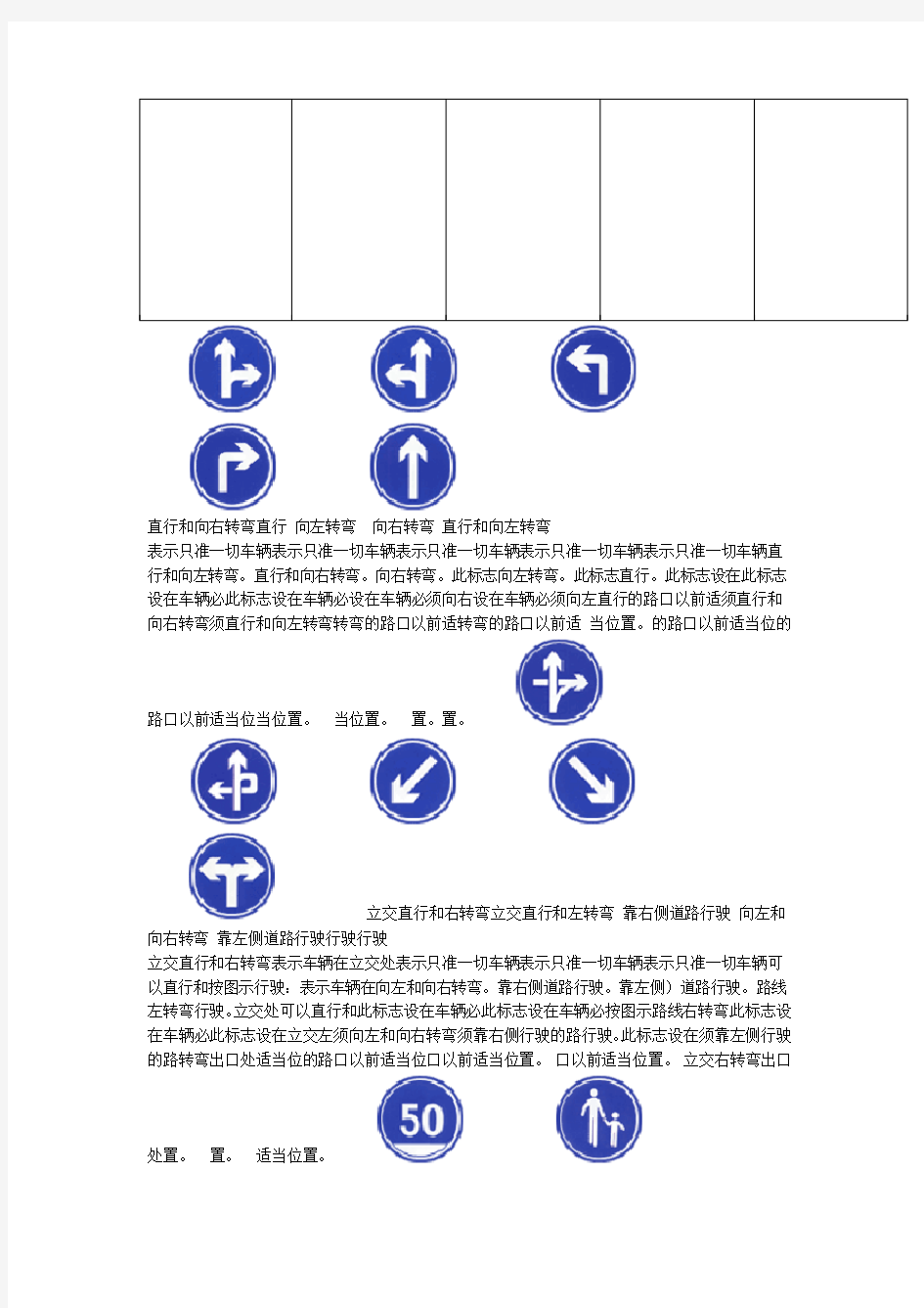 道路交通标志大全合集