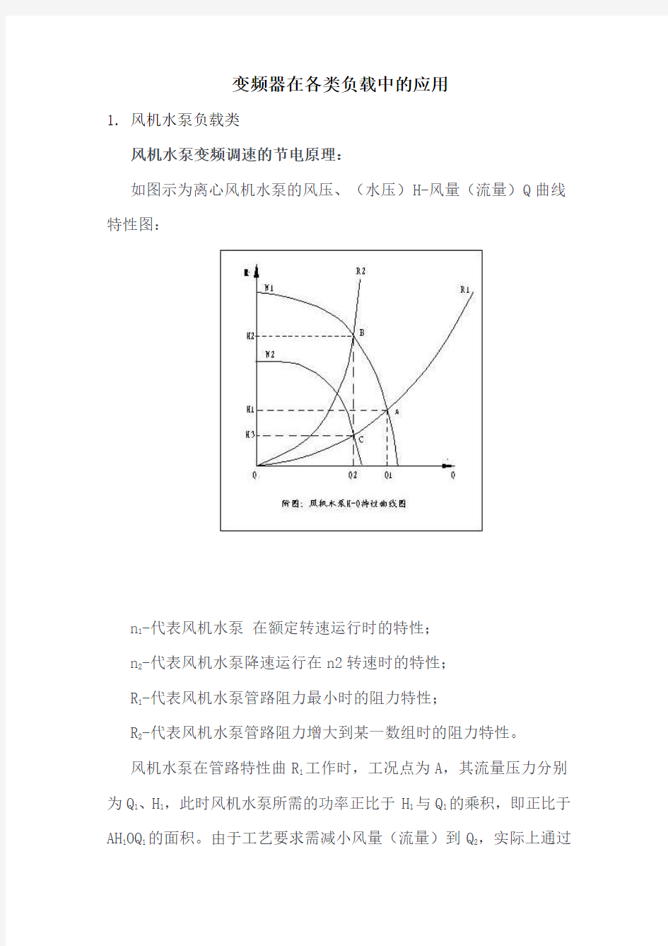 变频器各种负载应用概要