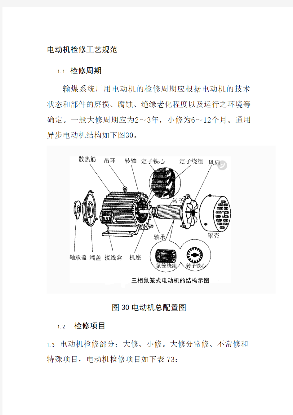 电动机检修工艺规范