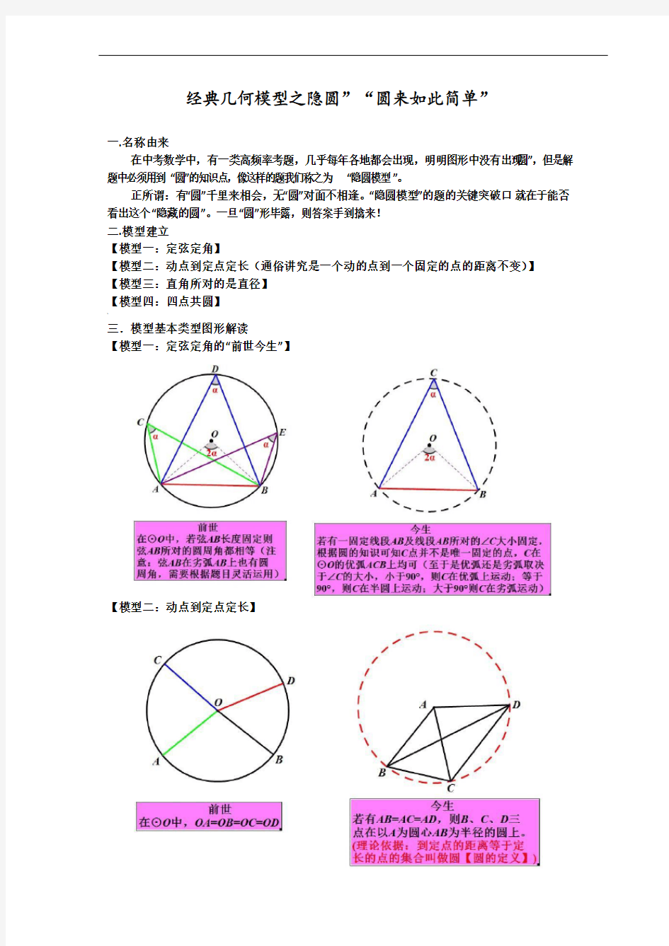 “中考数学专题复习  圆来如此简单”经典几何模型之隐圆专题(含答案)