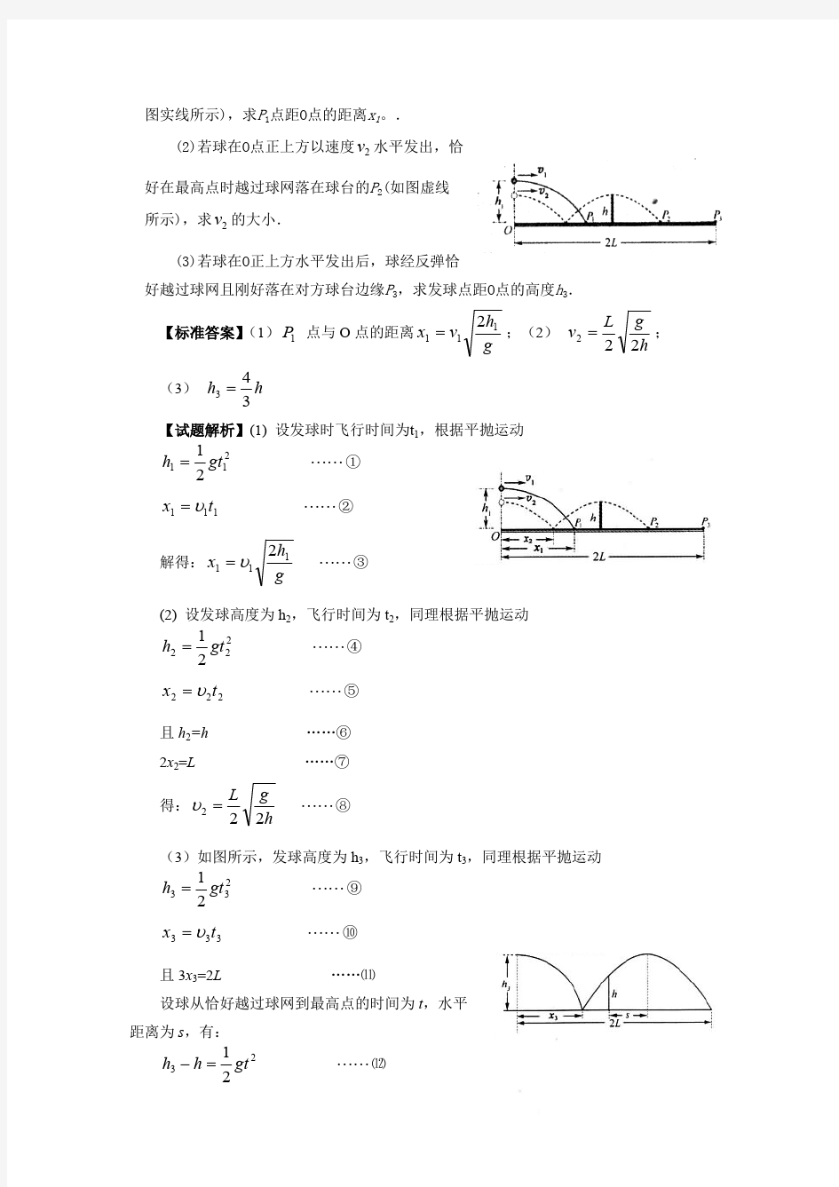 历年高考试题分类汇编之《曲线运动》,推荐文档