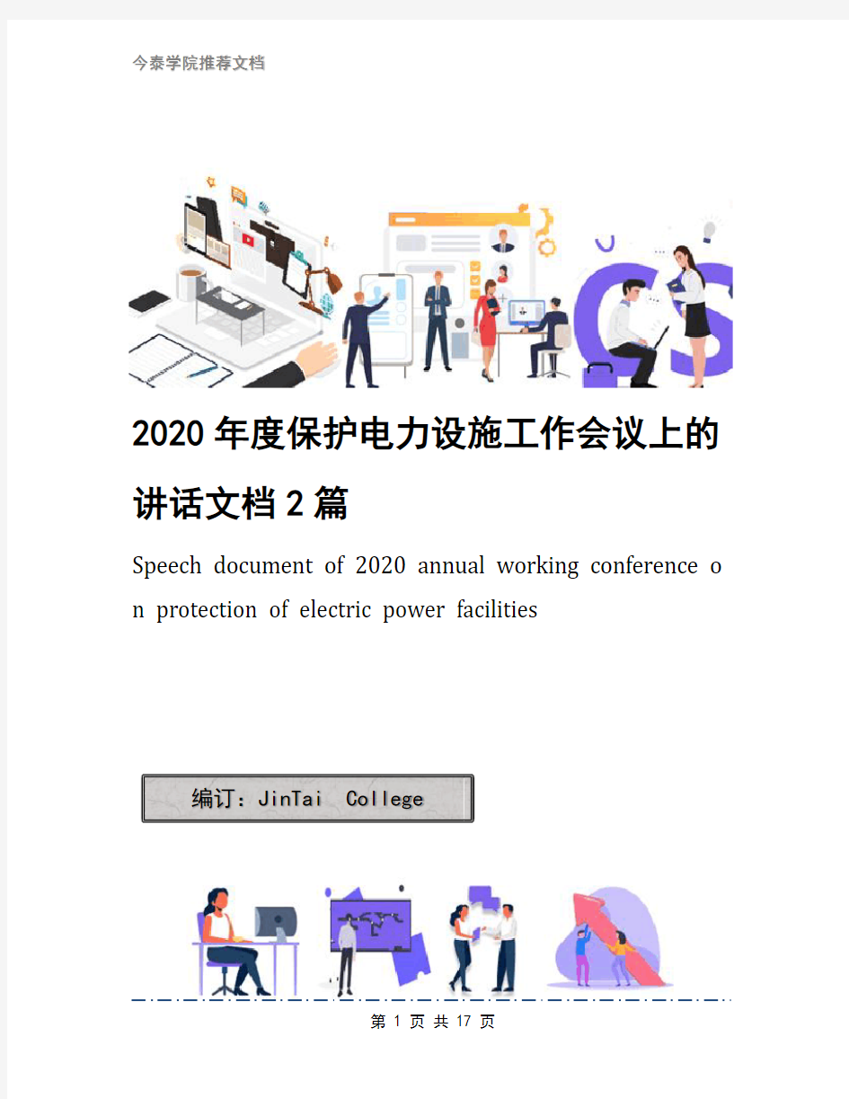 2020年度保护电力设施工作会议上的讲话文档2篇