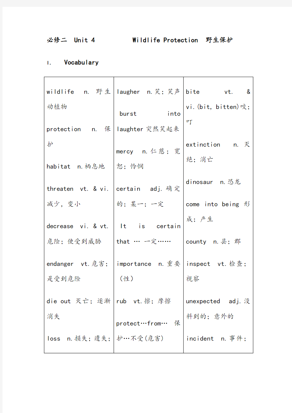 高中英语必修二课文详解book2-unit4