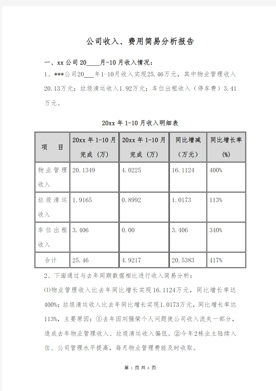 财务分析报告