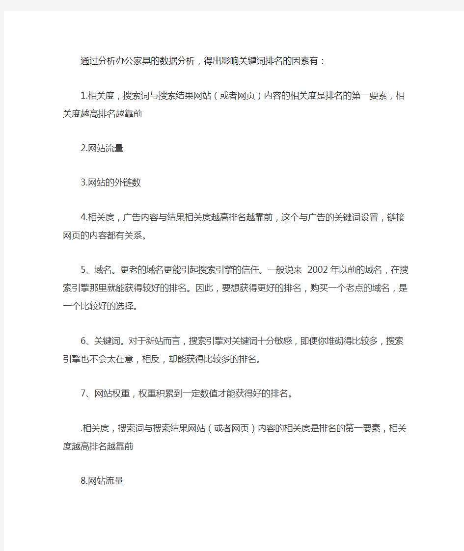 通过分析办公家具的数据分析