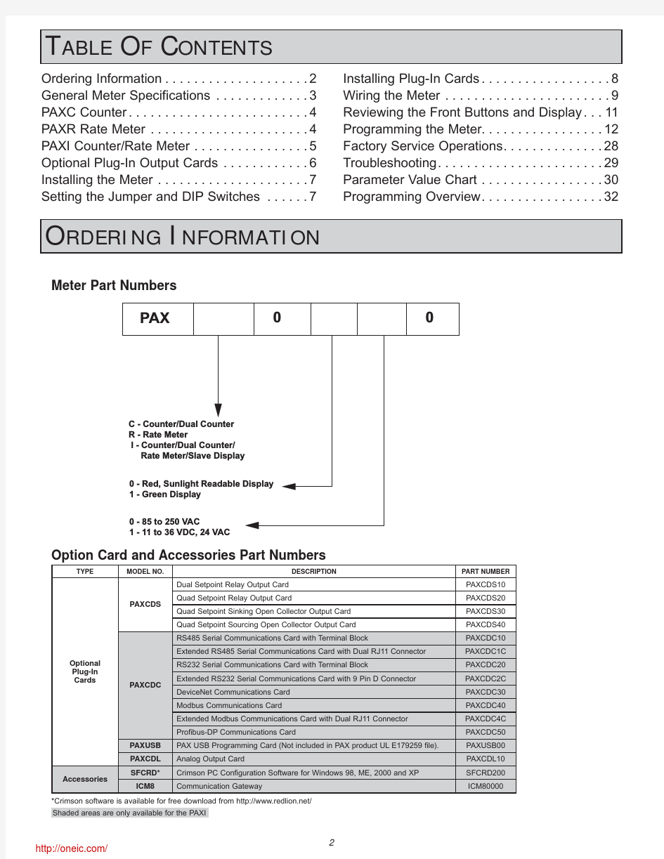 PAXCDL10;PAXI0000;中文规格书,Datasheet资料