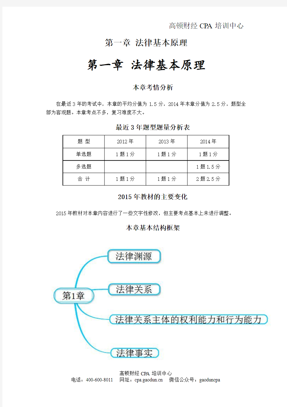 注会考试《经济法》考点解读第01章 法律基本原理00