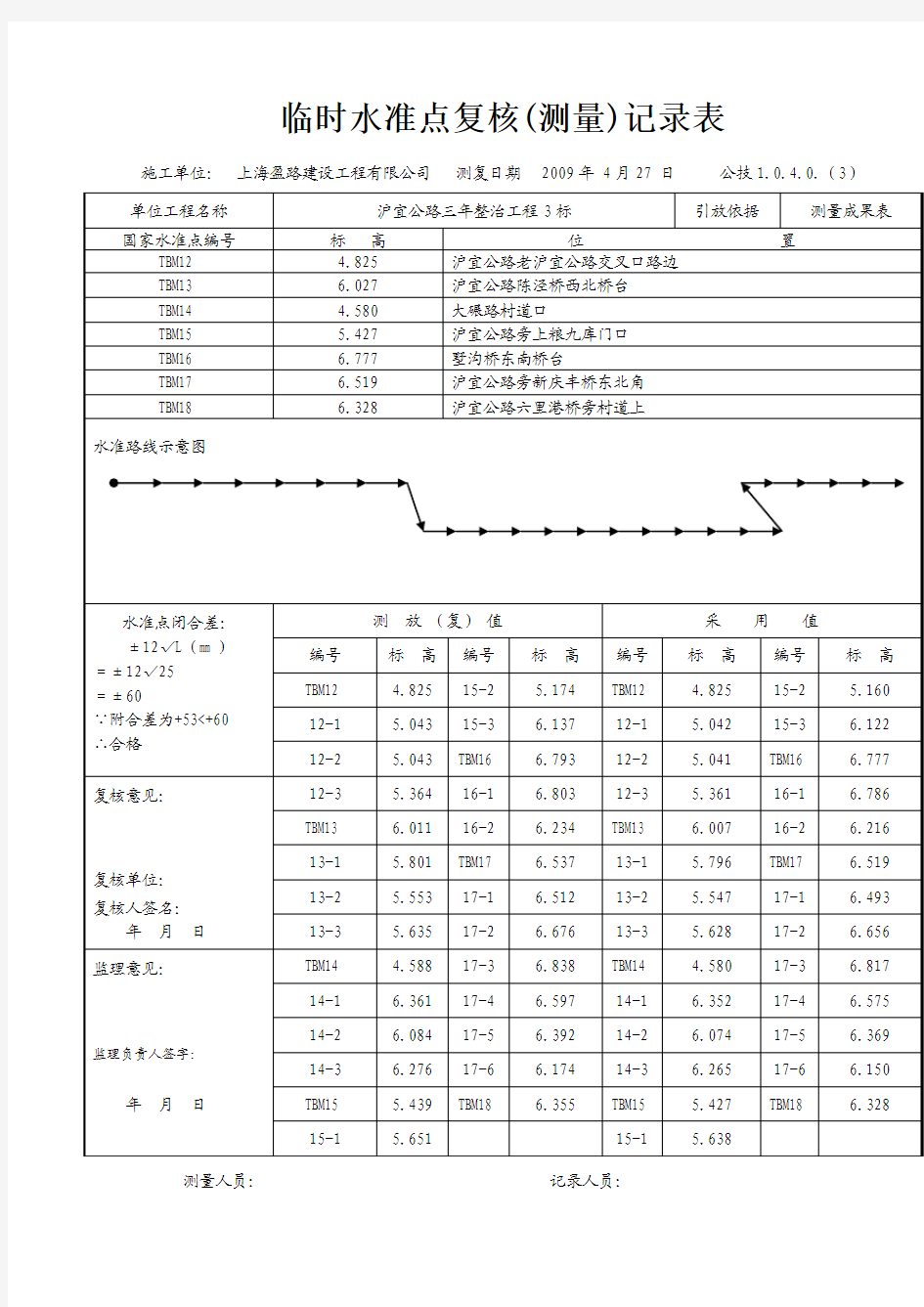 临时水准点复核(测量)记录表_公技1.0.4.0.(3)