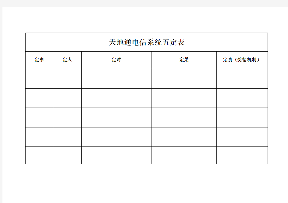 五定表