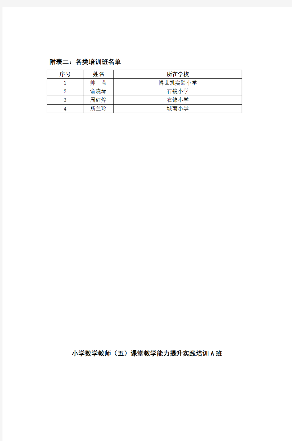 小学数学教师(五)课堂教学能力提升实践培训