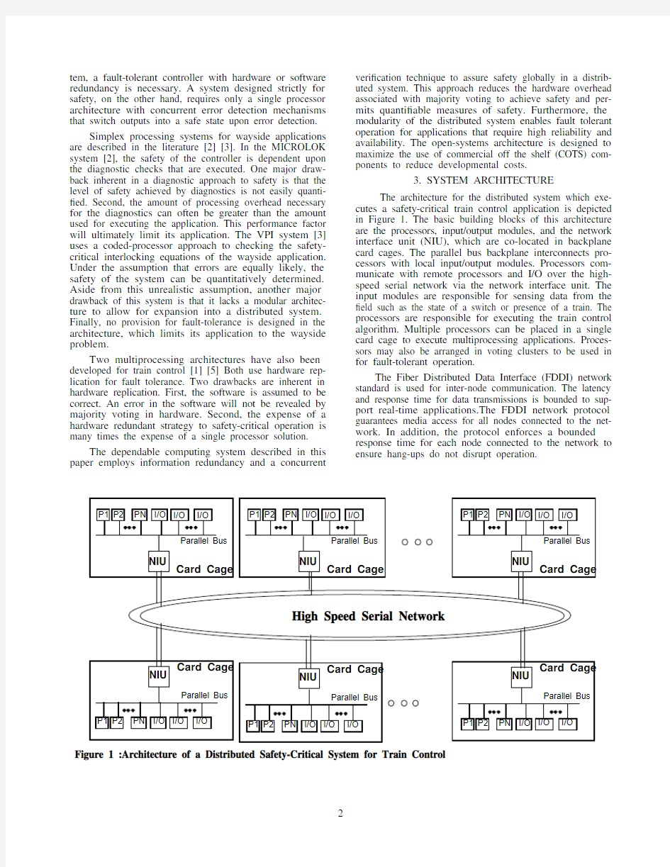 1 A Distributed Safety-Critical System for Real-Time Train Control