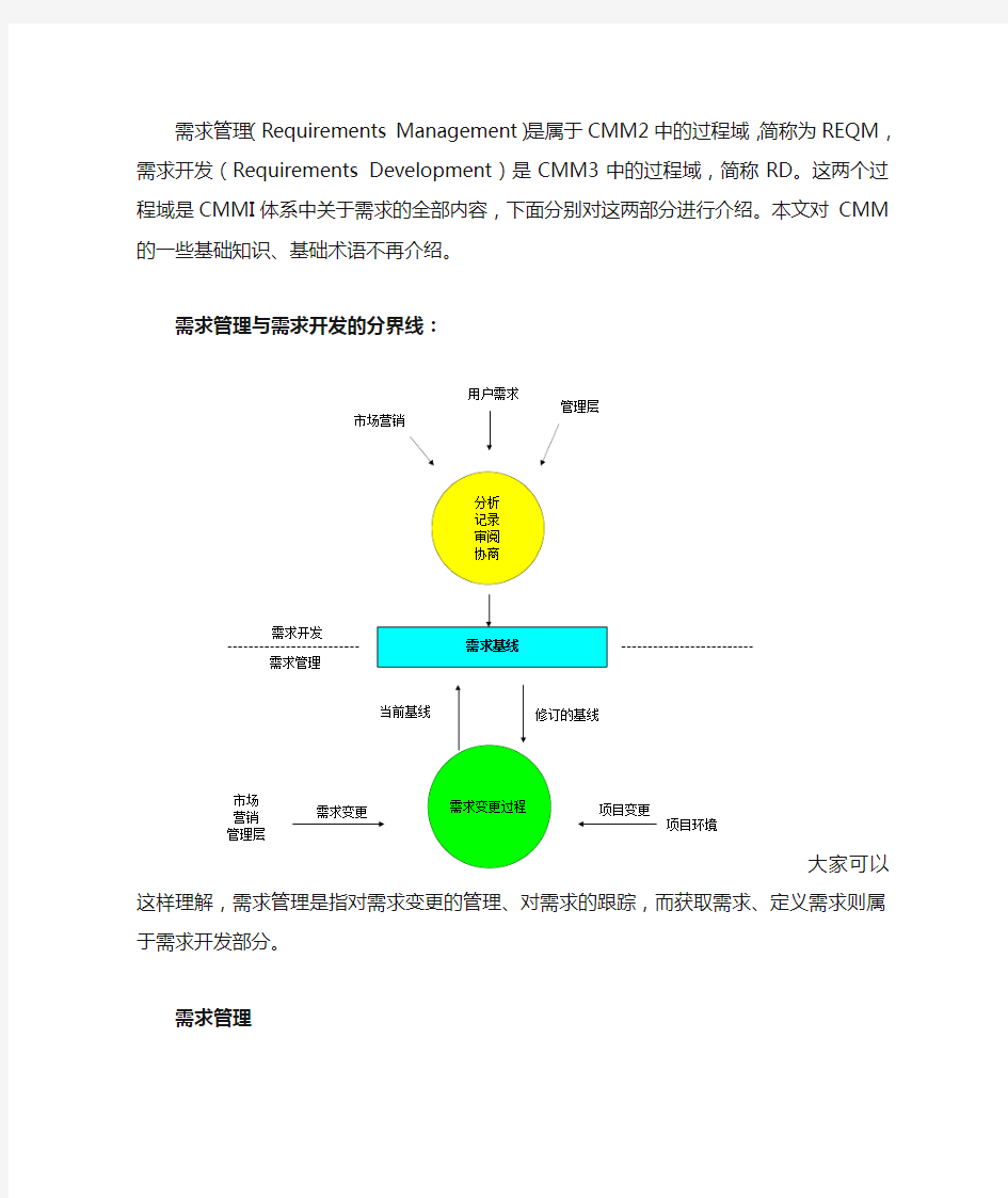 CMM中的需求管理与需求开发