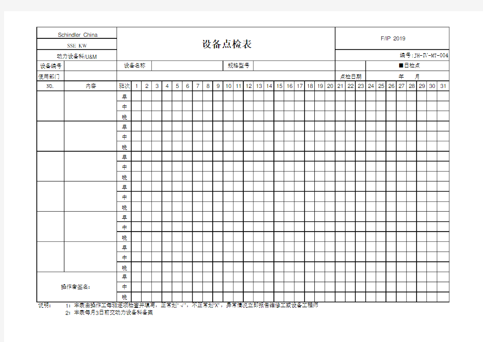 设备点检表