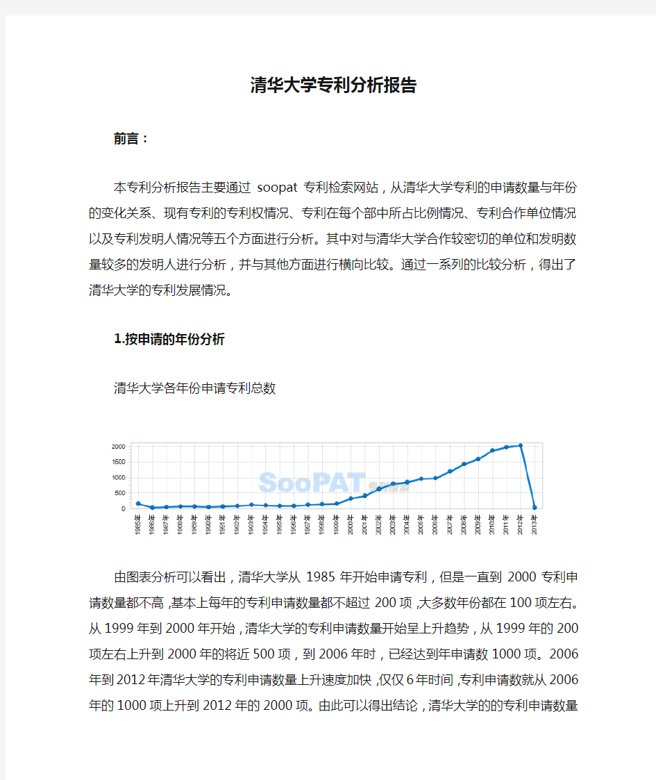 清华大学专利分析报告