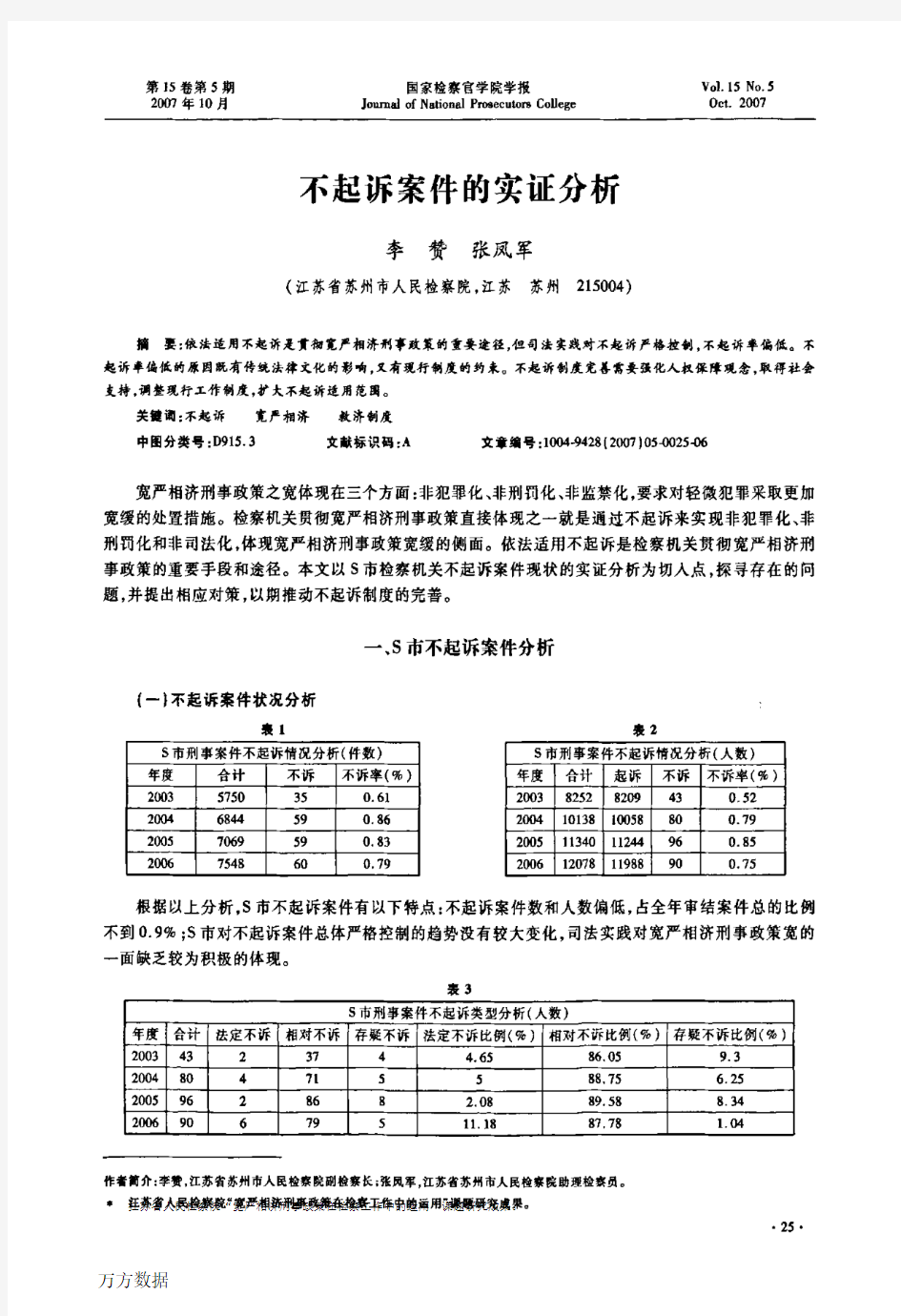 不起诉案件的实证分析