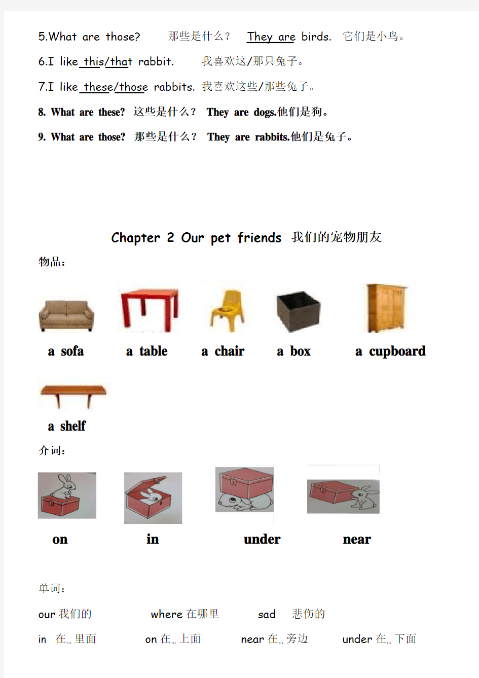 香港朗文小学一年级1B 知识点