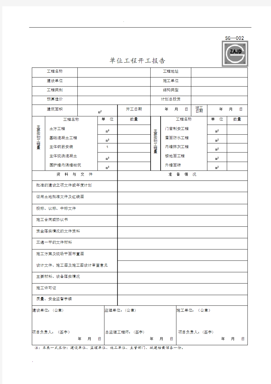 四川省建筑施工资料表格(施工单位用表)(全套)