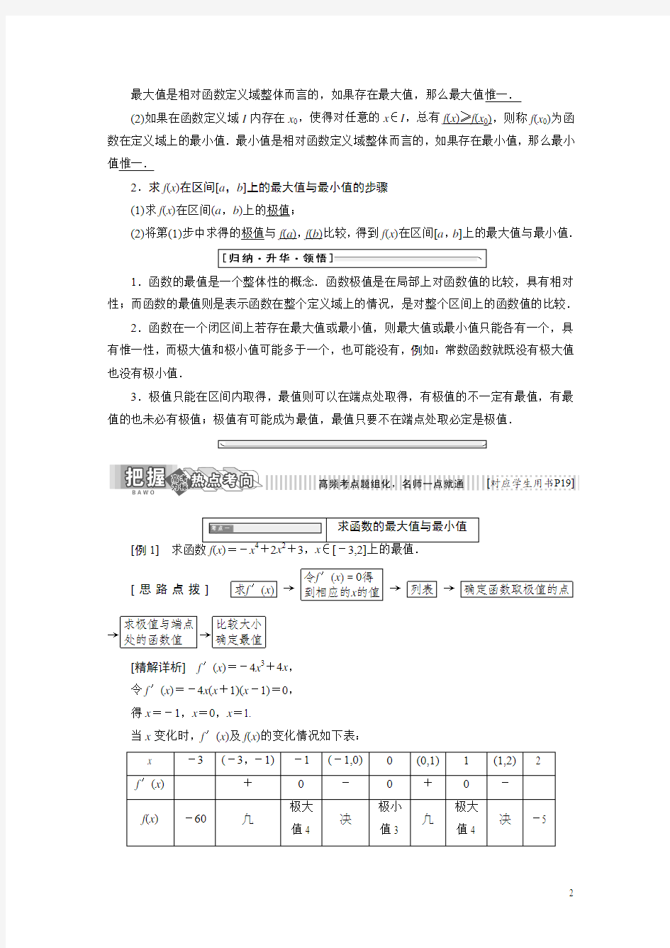 2017-2018学年高中数学苏教版选修2-2教学案：第1章 1.3 1.3.3 最大值与最小