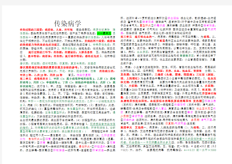 中西医结合主治考试传染病