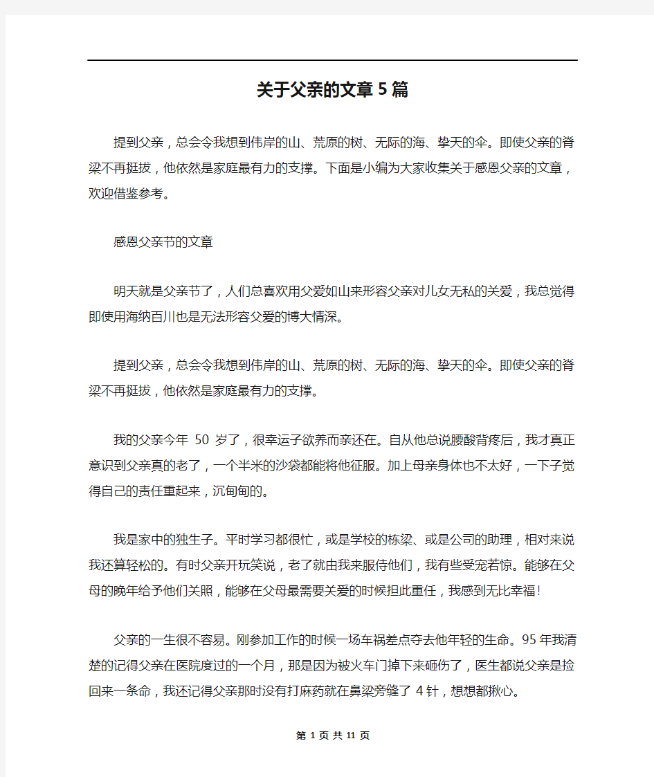 关于父亲的文章5篇