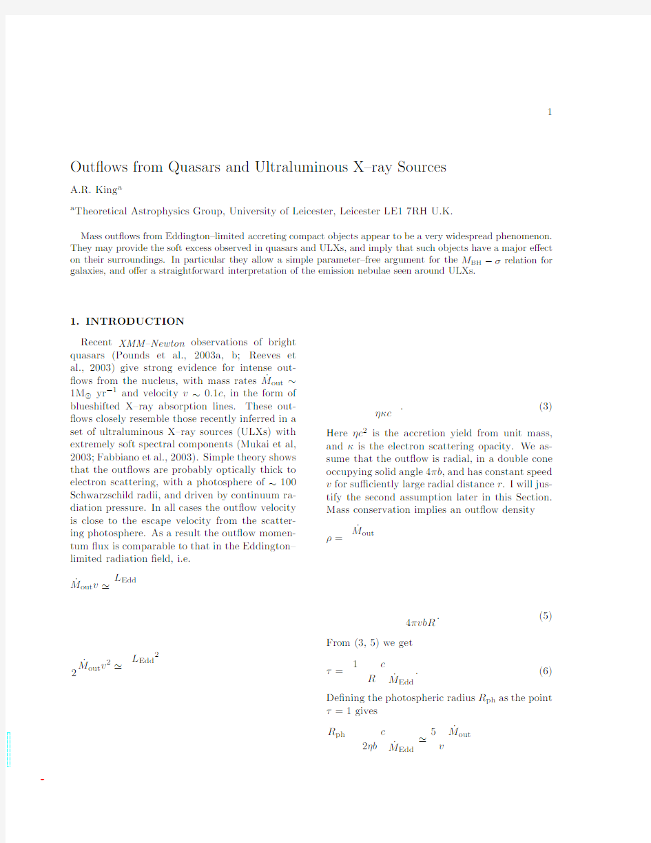 Outflows from Quasars and Ultraluminous X-ray Sources