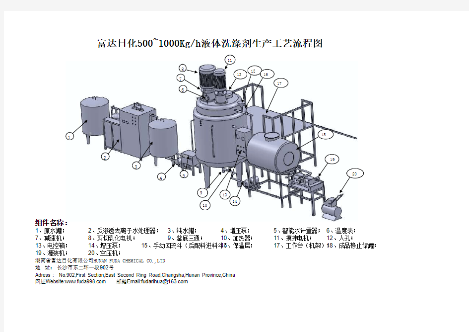 400-1000液体洗涤剂生产流程图