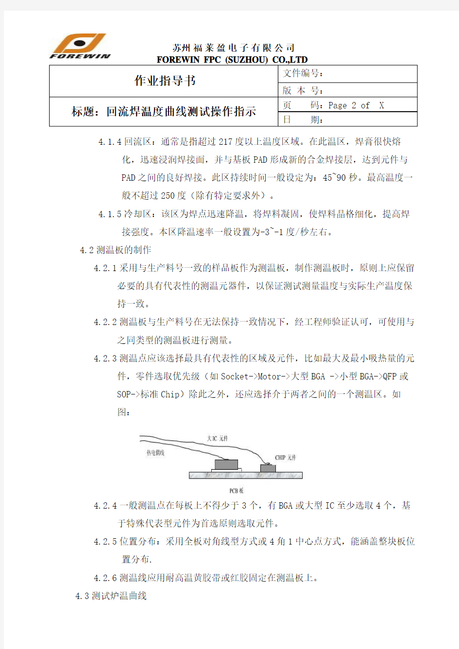 回流焊温度曲线测试操作指示